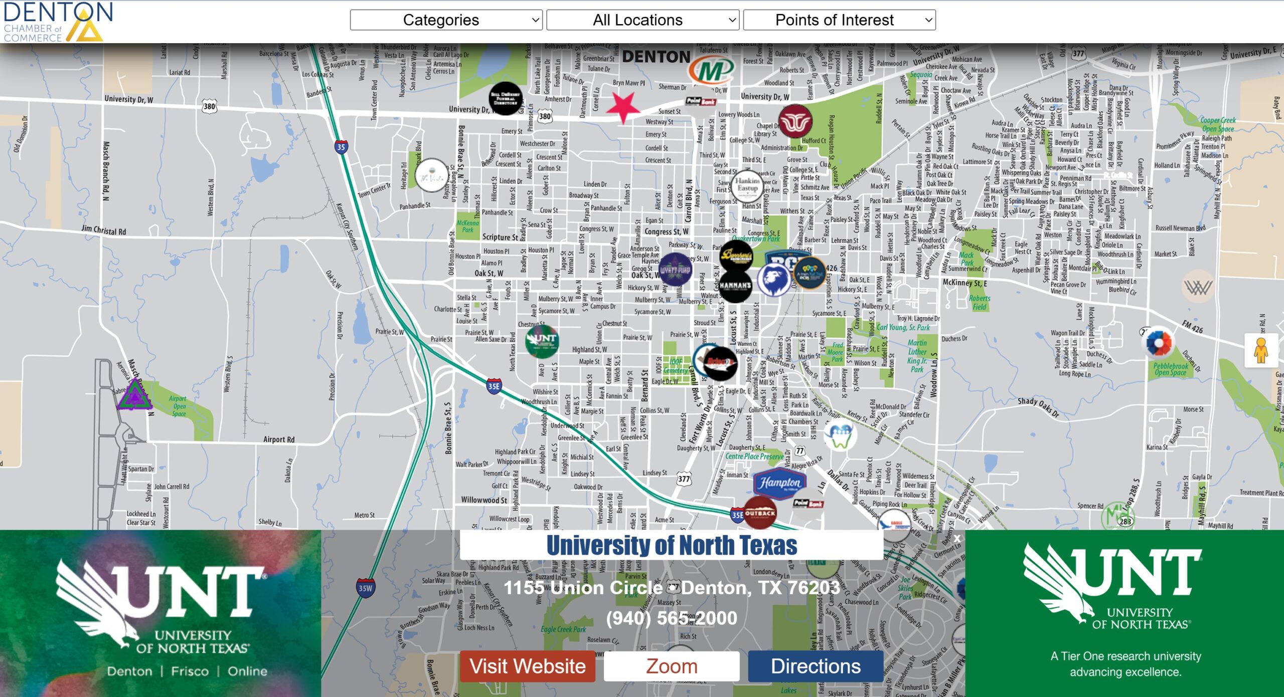 Denton Chamber Map Interactive Online Map Preview