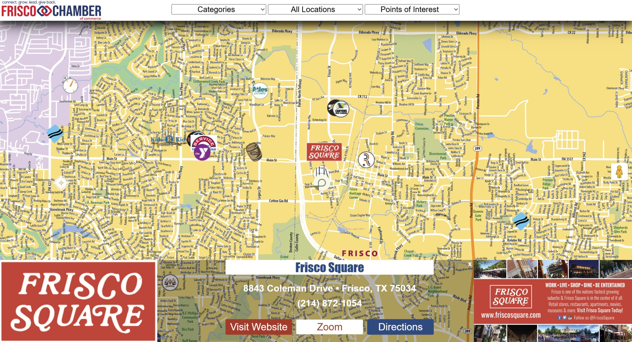 Frisco Chamber Map Interactive Online Map Preview